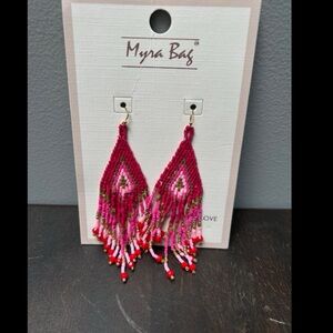 NWT Myra Bag Pink Beaded Earrings